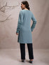 Vasthrlay Women Blue Printed Straight Kurtas